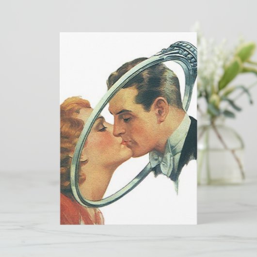 ヴィンテージのレトロのブランクの婚約の発表のパーティー 招待状 (スタンド正面)