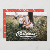 ヴィンテージのレトロのメリークリスマス シーズンカード (正面/裏面)