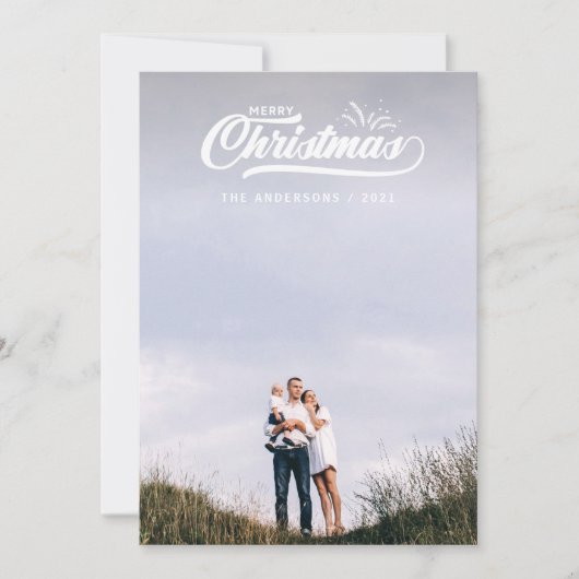 ヴィンテージのレトロのメリークリスマス シーズンカード (正面)