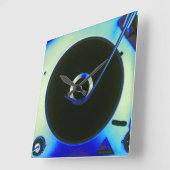 ヴィンテージのレトロのレコードプレーヤーの時計 スクエア壁時計 (傾斜)