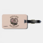 ヴィンテージのレトロのローラースケートで滑る愛スケート選手のギフト ラゲッジタグ (裏面横)