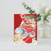 ヴィンテージのレトロの交通事故のバレンタインカード シーズンポストカード (スタンド正面)