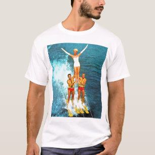 ヴィンテージのレトロの低俗な女性のデル水スキーヤー Tシャツ