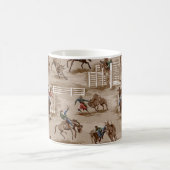ヴィンテージのレトロの壁紙のロデオのカウボーイのコーヒー・マグ コーヒーマグカップ (中央)