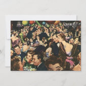 ヴィンテージのレトロの夜会のパーティーの強打の翼破損のブランク 招待状 (正面)