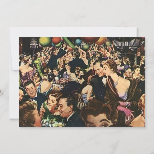 ヴィンテージのレトロの夜会のパーティーの強打の翼破損のブランク 招待状 (正面)