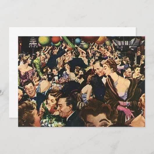 ヴィンテージのレトロの夜会のパーティーの強打の翼破損のブランク 招待状 (正面/裏面)