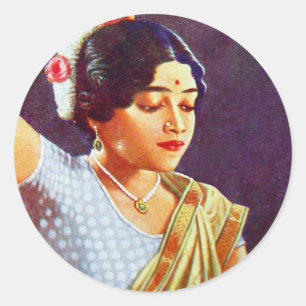 ヴィンテージのレトロの女性のインドのインドの女性の美しい ラウンドシール