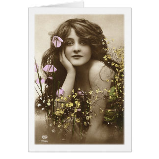 ヴィンテージのレトロの女性のビクトリアンなフラワー・ガール