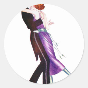 ヴィンテージのレトロの女性の女性のDecoのダンサー ラウンドシール