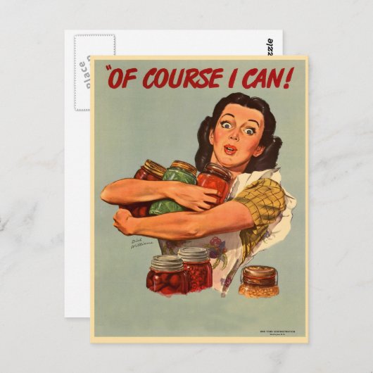 ヴィンテージのレトロの女性の第2次世界大戦当然私はできます! ポストカード (正面/裏面)