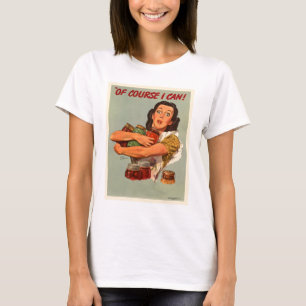 ヴィンテージのレトロの女性の第2次世界大戦当然私はできます! Tシャツ