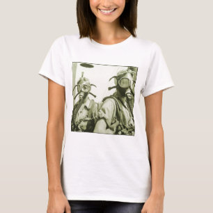 ヴィンテージのレトロの女性40sの第2次世界大戦の軍のガスマスク tシャツ