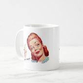 ヴィンテージのレトロの女性50sの女性の広告それはスナップです! コーヒーマグカップ (正面左)