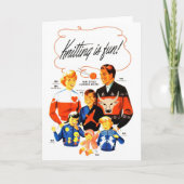 ヴィンテージのレトロの女性60sの編み物はおもしろいです! カード (正面)