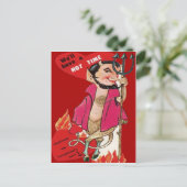 ヴィンテージのレトロの悪魔のバレンタインカード シーズンポストカード (スタンド正面)