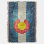 ヴィンテージのレトロの汚い一見を用いるコロラド州の州の旗 スローブランケット (正面縦)