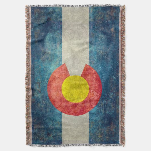 ヴィンテージのレトロの汚い一見を用いるコロラド州の州の旗 スローブランケット (正面縦)