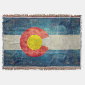 ヴィンテージのレトロの汚い一見を用いるコロラド州の州の旗 スローブランケット (正面)