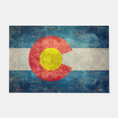 ヴィンテージのレトロの汚い一見を用いるコロラド州の州の旗 ドアマット (正面)