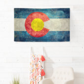 ヴィンテージのレトロの汚い一見を用いるコロラド州の州の旗 横断幕 (インサイチュ)