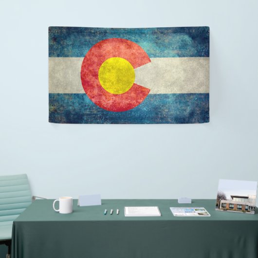 ヴィンテージのレトロの汚い一見を用いるコロラド州の州の旗 横断幕 (トレードショー)