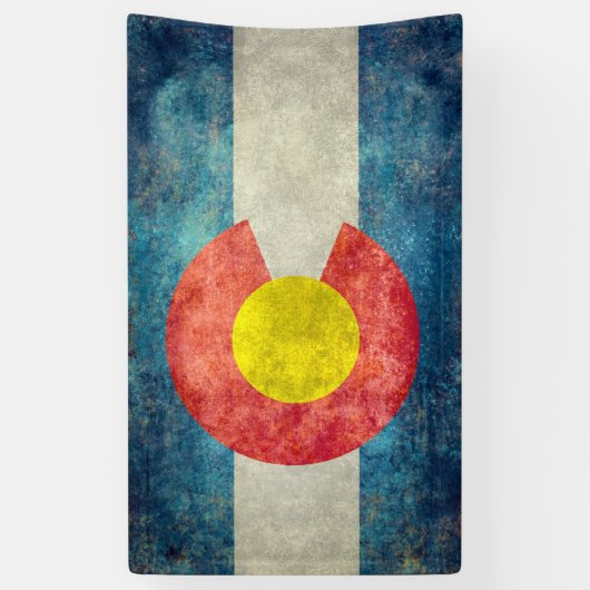 ヴィンテージのレトロの汚い一見を用いるコロラド州の州の旗 横断幕 (縦)