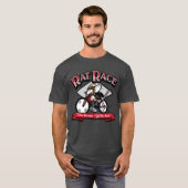 ヴィンテージのレトロの漫画のオートバイ"熾烈な競争" Tシャツ (正面フル)