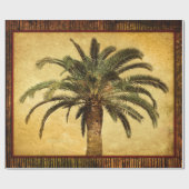 ヴィンテージのレトロの熱帯ヤシの木-やしテンプレート ラッピングペーパー (フラット)