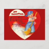ヴィンテージのレトロの管理人のバレンタインカード シーズンポストカード (正面)