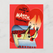 ヴィンテージのレトロの紙マッチのバレンタイン シーズンポストカード (正面)