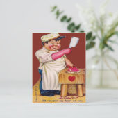 ヴィンテージのレトロの肉屋のバレンタインカード シーズンポストカード (スタンド正面)