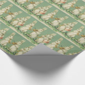 ヴィンテージのレトロの芸術のイースターのウサギのバニーのオーケストラ ラッピングペーパー (角)