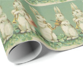 ヴィンテージのレトロの芸術のイースターのウサギのバニーのオーケストラ ラッピングペーパー (ロールコーナー)