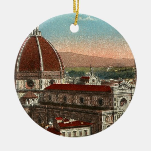 ヴィンテージのレトロの芸術のフィレンツェイタリアイタリアのカテドラル セラミックオーナメント (正面)