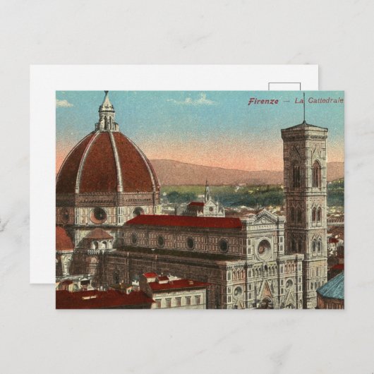 ヴィンテージのレトロの芸術のフィレンツェイタリアイタリアのカテドラル ポストカード (正面/裏面)