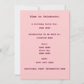 ヴィンテージのレトロの誕生日のパーティの招待状 招待状 (裏面)