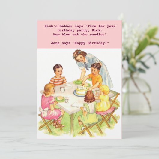 ヴィンテージのレトロの誕生日のパーティの招待状 招待状 (スタンド正面)