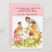 ヴィンテージのレトロの誕生日のパーティの招待状 招待状 (正面/裏面)