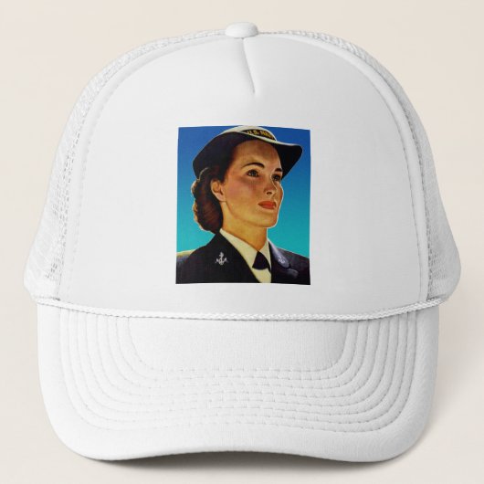 ヴィンテージのレトロの軍の女性の波海軍 キャップ (正面)