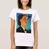 ヴィンテージのレトロの軍の女性の波海軍 Tシャツ (正面)