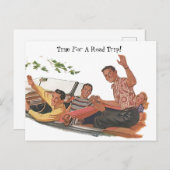 ヴィンテージのレトロの遠征車の完全な友人は振ります シーズンポストカード (正面/裏面)