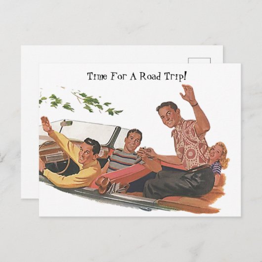 ヴィンテージのレトロの遠征車の完全な友人は振ります シーズンポストカード (正面/裏面)