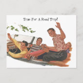 ヴィンテージのレトロの遠征車の完全な友人は振ります シーズンポストカード (正面)
