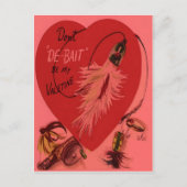 ヴィンテージのレトロの魚釣りの魅惑のバレンタインカード シーズンポストカード (正面)