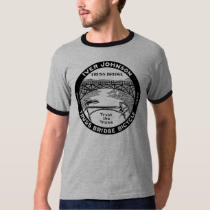 ヴィンテージのレトロのIverジョンソンのトラス橋の自転車 Tシャツ