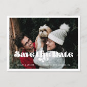 ヴィンテージのレトロスクリプト日付の写真を保存 案内ポストカード (正面)
