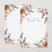 ヴィンテージのレースと押し花の感謝カード サンキューカード (正面/裏面)