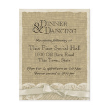 ヴィンテージのレースと麻の受付カード