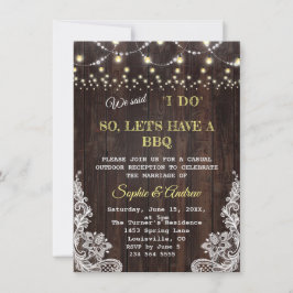 ヴィンテージのレースのひもライト 古い納屋 私たちも結婚式したら BBQ 招待状